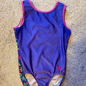 Plum Adult Medium Purple and Flower Back Leotard